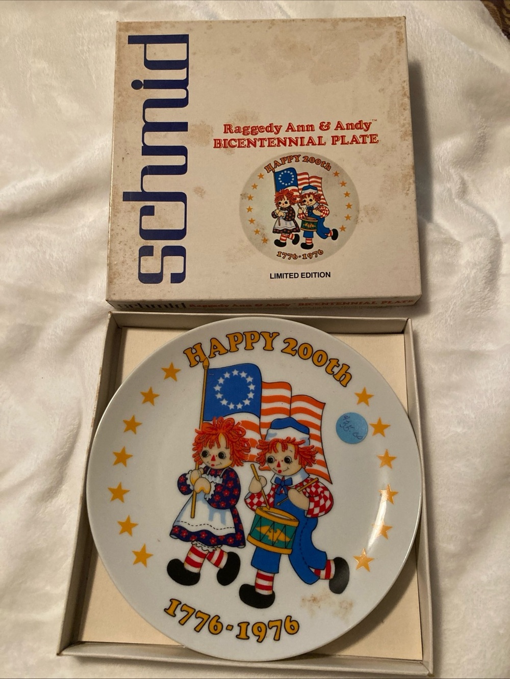 Raggedy Ann & Andy Bicentennial Decorative Plate - 1976 in box